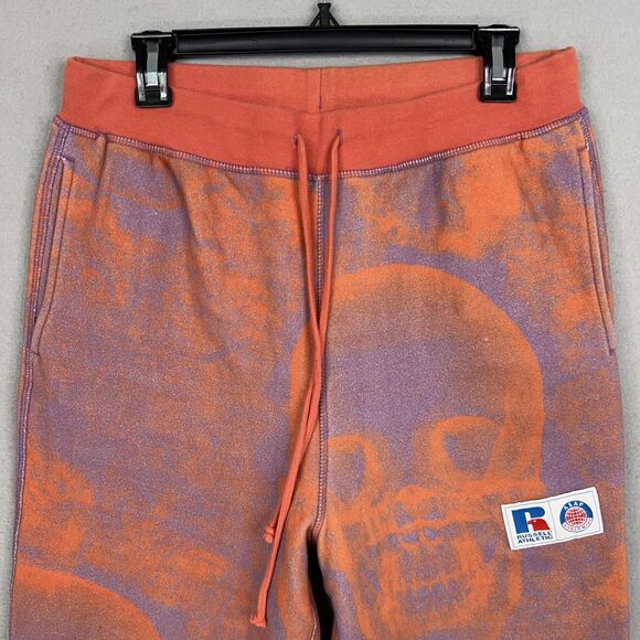 ASAP WORLDWIDE Russell Pants Mens Medium Rust Graphic Sweatpants Skull Street - Picture 3 of 16